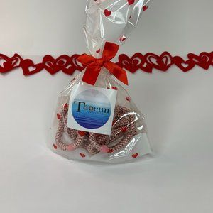 valentine 10pc of Glossy Pink hair tie collection